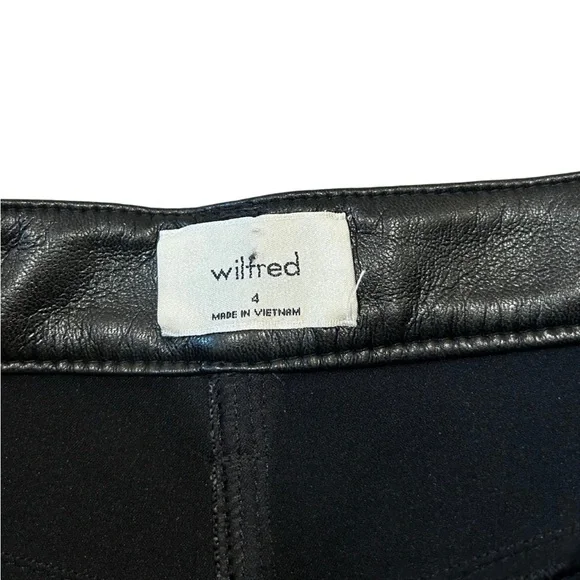 Aritzia Wilfred The Melina Vegan Leather High Waist Crop Pants | Black | Size 4 - Picture 5 of 7